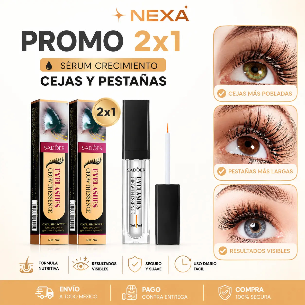 (Promo 2x1🤩) Serum Crecimiento Cejas y Pestañas 300%